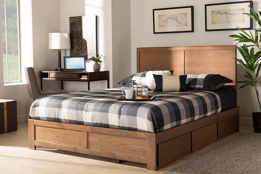 Wholesale Interiors Beds - Aras Queen Storage Bed Ash Walnut