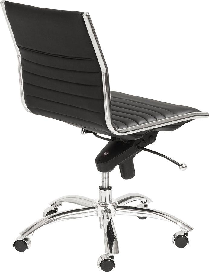Euro Style Task Chairs - Dirk Low Back Task Chair w/o Armrests Black