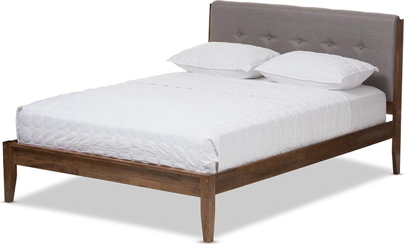 Wholesale Interiors Beds - Leyton Queen Bed Light Gray/Walnut Brown