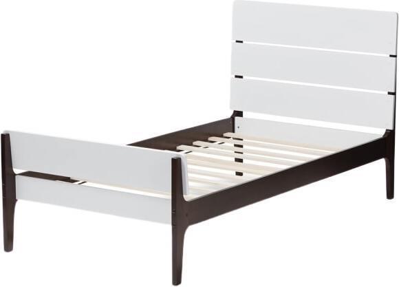 Wholesale Interiors Beds - Nereida Twin Bed White & Dark Brown