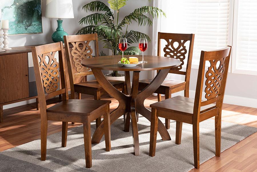 Wholesale Interiors Dining Sets - Wanda Walnut Brown Finished Wood 5-Piece Dining Set