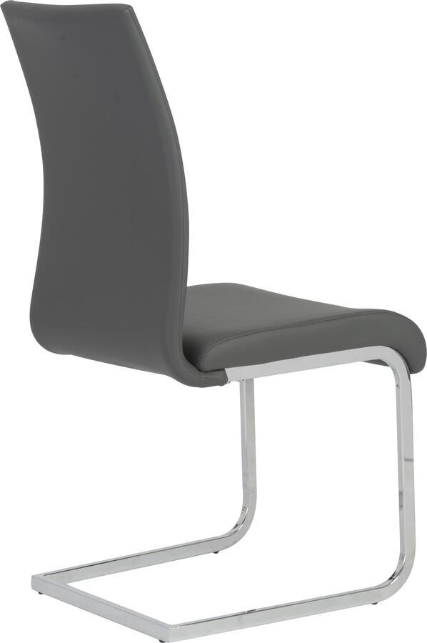 Euro Style Dining Chairs - Epifania Dining Chair in Gray with Chrome Legs - Set of 4
