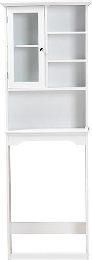 Wholesale Interiors Bathroom Vanity - Campbell White Finished Wood Over the Toilet Bathroom Storage Cabinet