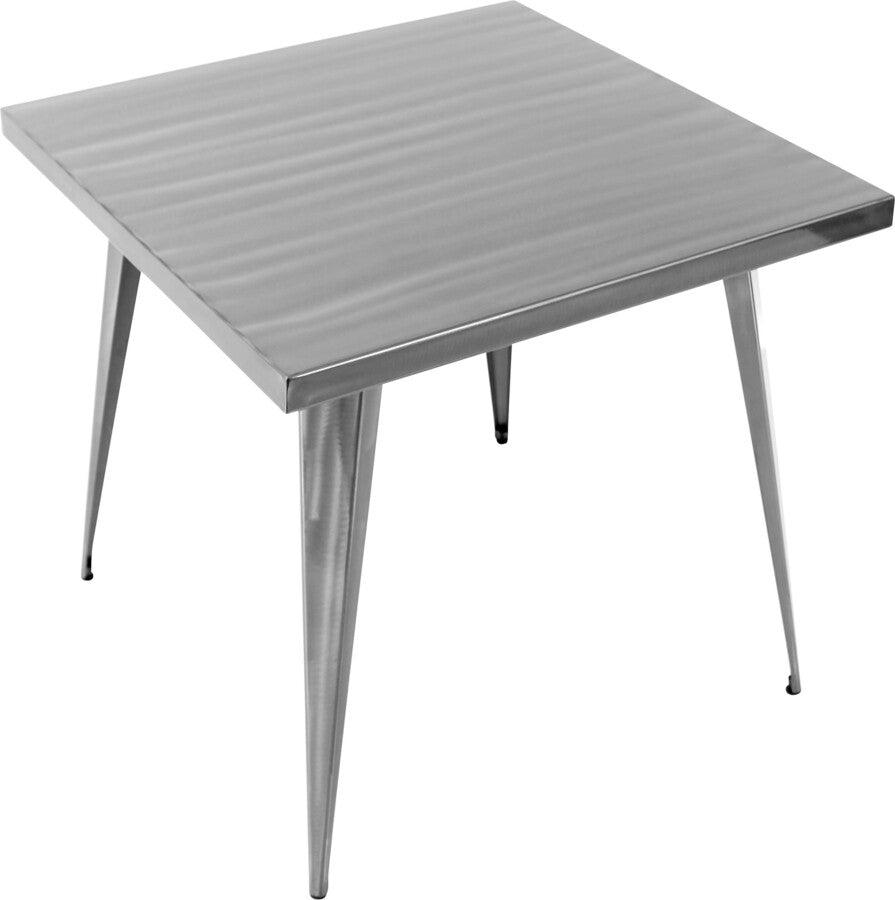 Lumisource Dining Tables - Austin Industrial Dining Table Brushed Silver