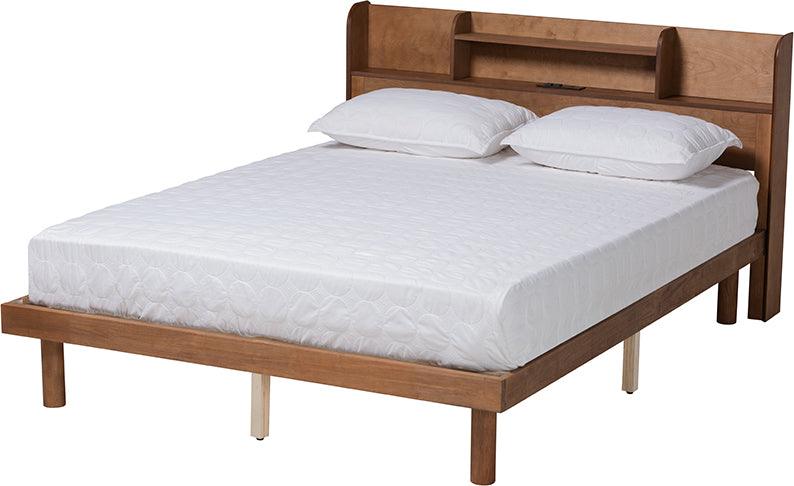 Wholesale Interiors Beds - Harper Mid-Century Modern Transitional Walnut Brown Finished Wood Full Size Platform Bed