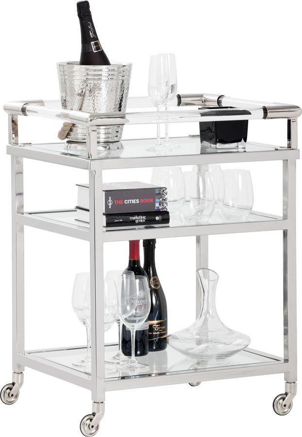 SUNPAN Bar Units & Wine Cabinets - Margo Bar Cart Silver Glass
