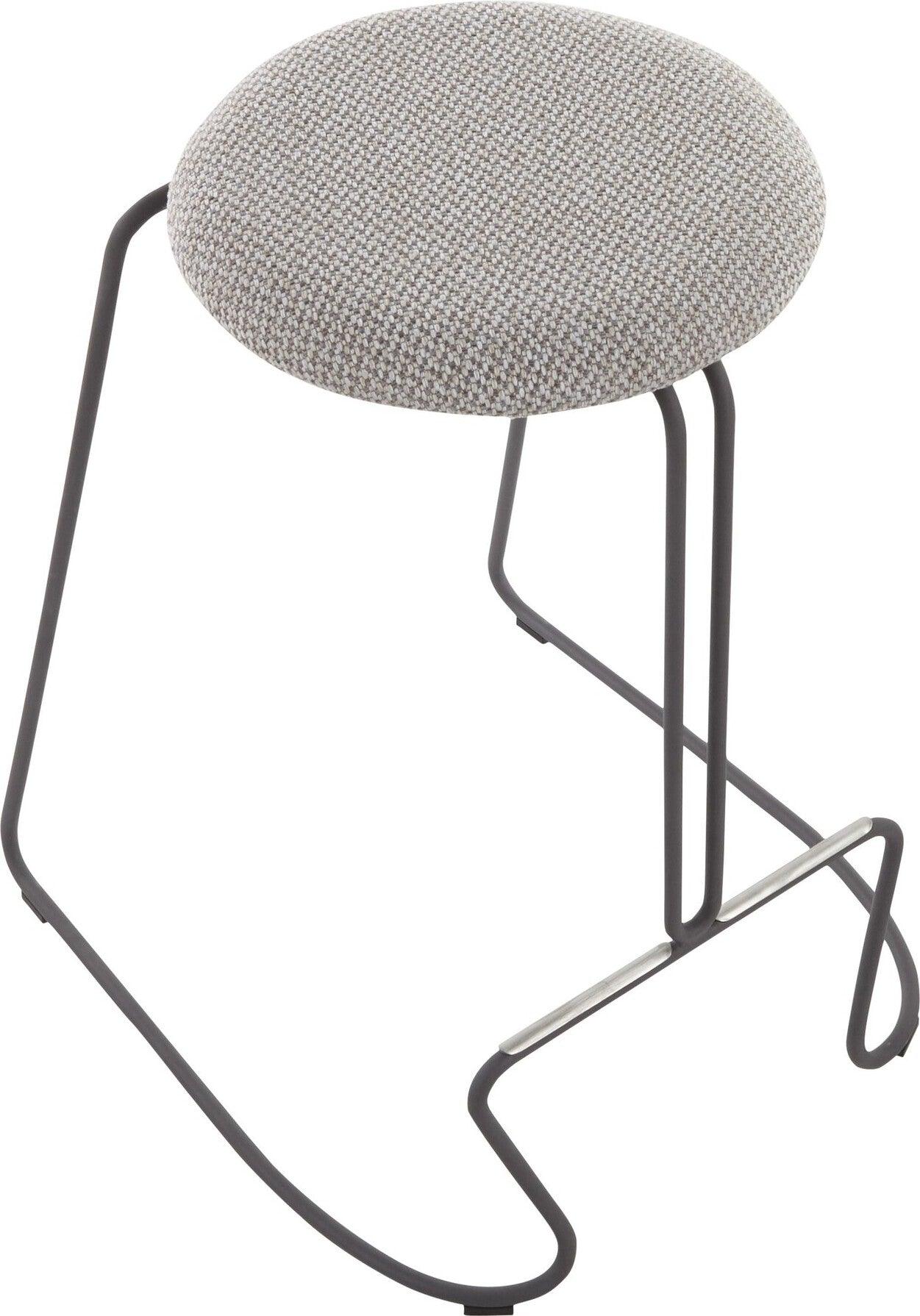 Lumisource Barstools - Finn Counter Stool (Set of 2) Black Steel & Light Gray
