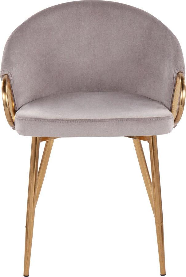 Lumisource Accent Chairs - Claire Contemporary/Glam Chair In Gold Metal & Silver Velvet