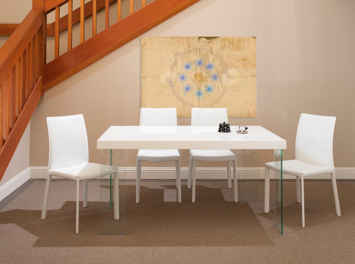 Euro Style Dining Chairs - Hasina Side Chair in White - Set of 2