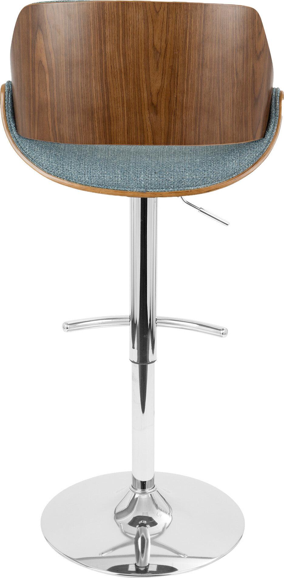 Lumisource Barstools - Fabrizzi Barstool Walnut & Blue