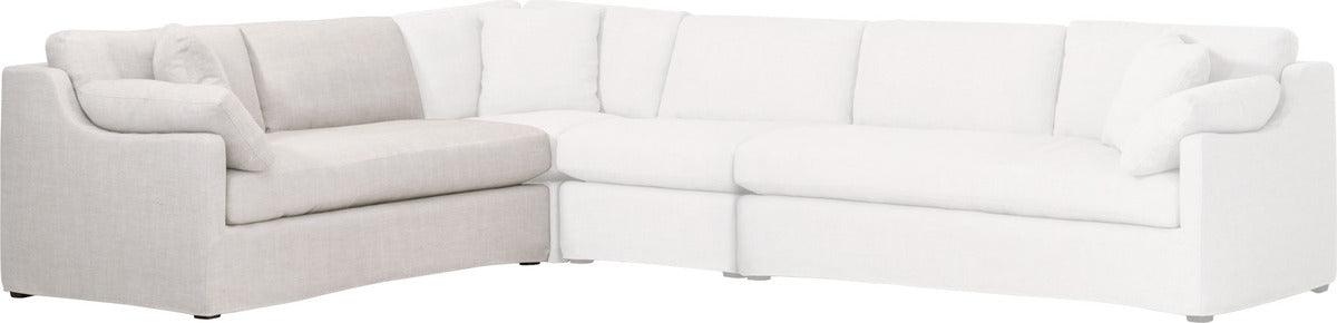 Essentials For Living Sectional Sofas - Lena Modular Slope Arm Slipcover 2-Seat Left Arm Sofa Bisque, Espresso