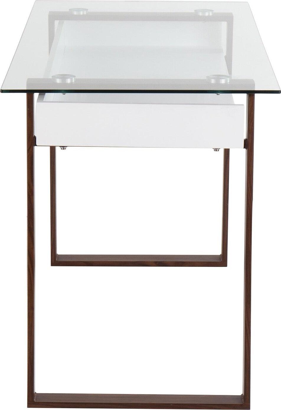 Lumisource Desks - Duke Desk Walnut & Clear