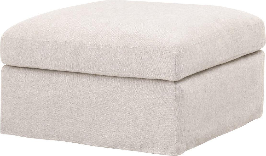 Essentials For Living Ottomans & Stools - Lena Modular Slipcover Ottoman Bisque & Espresso