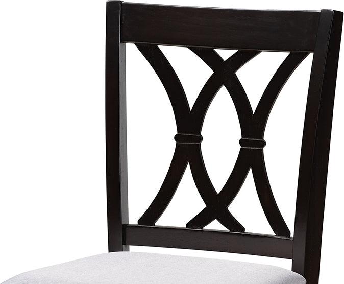 Wholesale Interiors Dining Sets - Reneau Contemporary Gray Fabric Upholstered Brown Finished 5-Piece Wood Pub Set