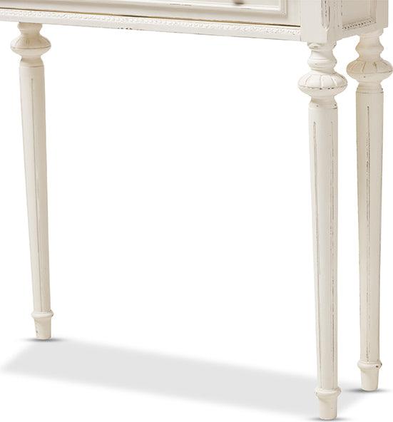 Wholesale Interiors Consoles - Marquetterie French Weathered Oak And White Wash Distressed Finish Wood Two-Tone Console Table