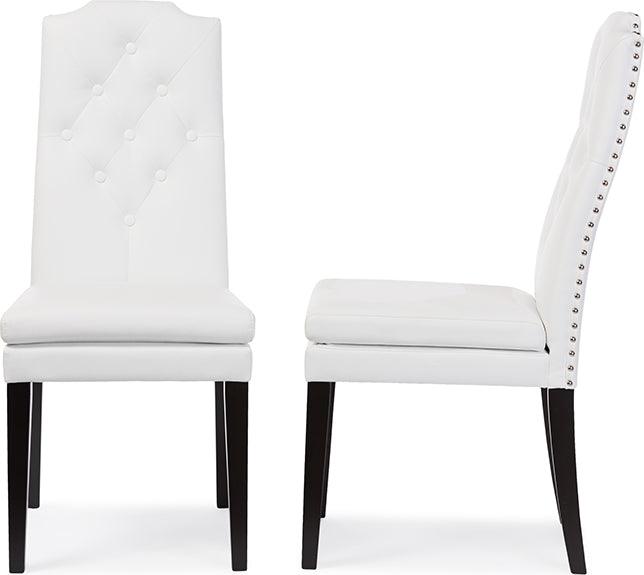Wholesale Interiors Dining Chairs - Dylin Contemporary White Faux Leather Dining Chair (Set of 2)