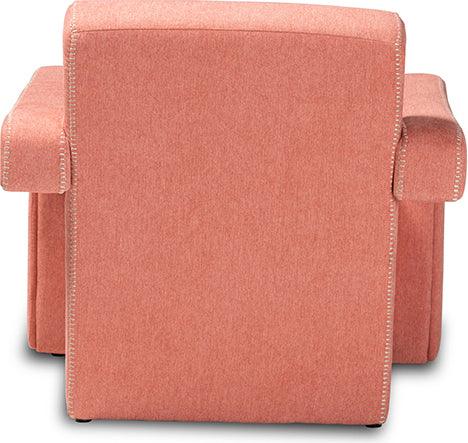 Wholesale Interiors Accent Chairs - Madian Modern and Contemporary Light Red Fabric Upholstered Armchair