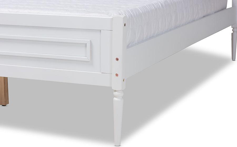 Wholesale Interiors Beds - Daniella Modern and Contemporary White Finished Wood Full Size Platform Bed