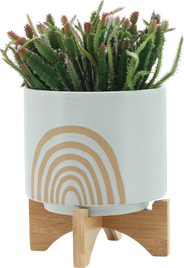 Sagebrook Home Planters - Set Of 2 5/8" Arch Planter W/ Stand Mint