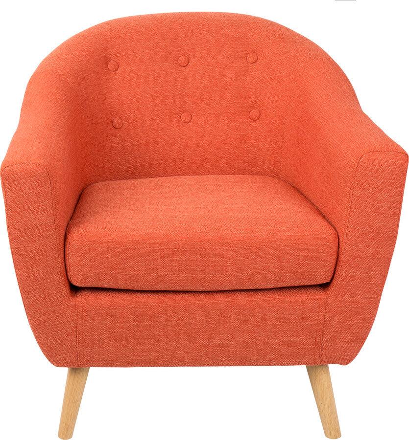 Lumisource Accent Chairs - Rockwell Mid Century Modern Accent Chair in Orange