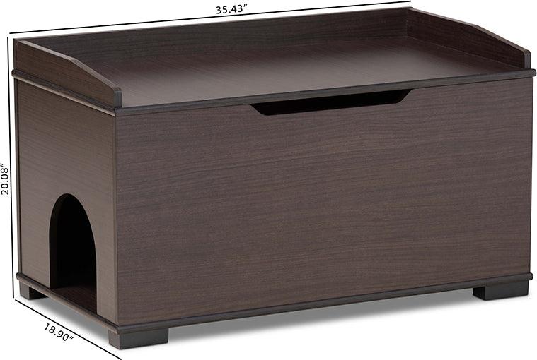 Wholesale Interiors Cat Litter Box - Mariam Dark Brown Finished Wood Cat Litter Box Cover House