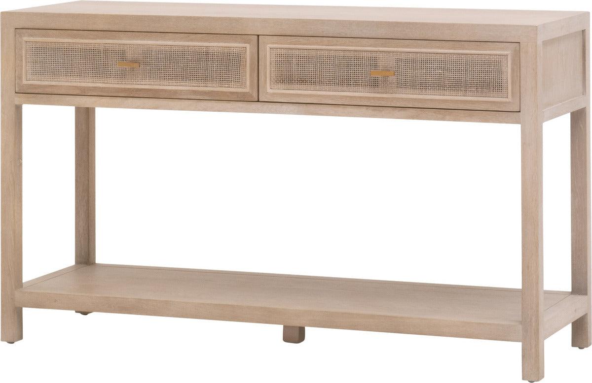 Essentials For Living Consoles - Cane 2-Drawer Entry Console Smoke Gray Oak