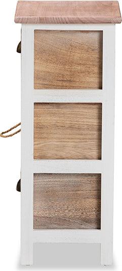 Wholesale Interiors Bedroom Organization - Palta Modern and Contemporary Two-Tone White and Brown Wood 3-Drawer Storage Unit