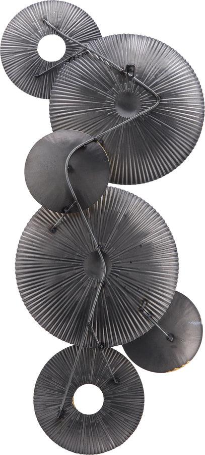 Sagebrook Home Wall Flowers & Hangings - Metal 38" Lily Pads Wall Deco Black
