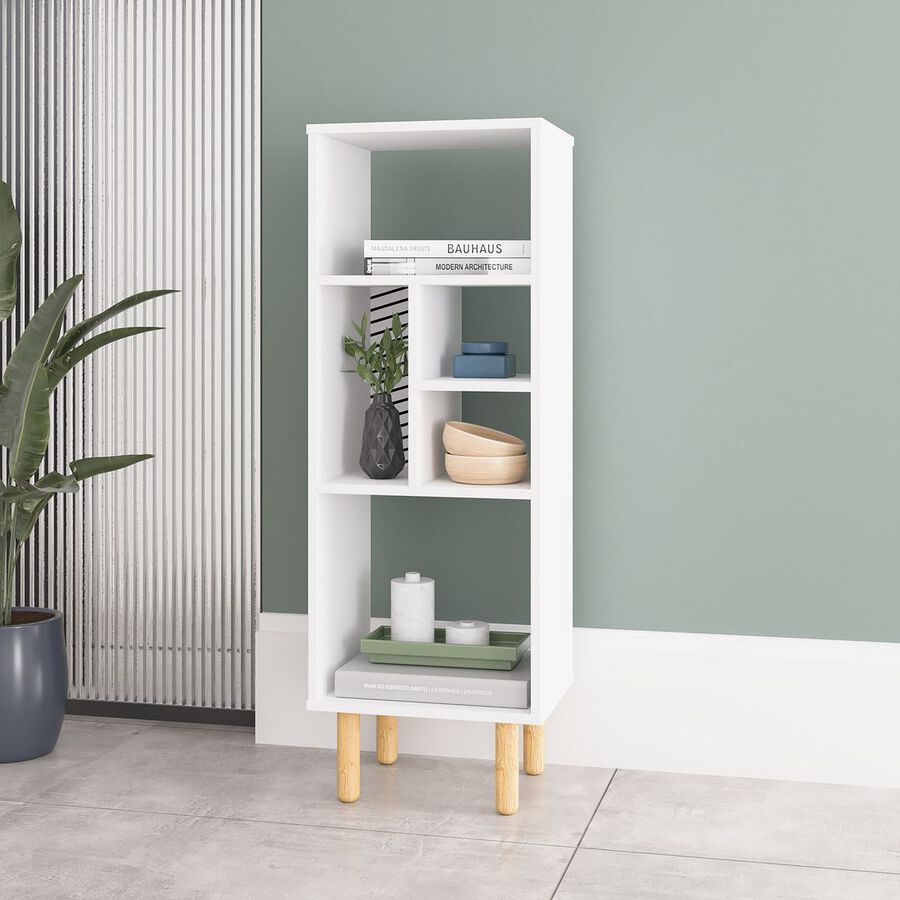 Manhattan Comfort Bookcases & Display Units - Essex 42.51 Bookcase in White and Zebra