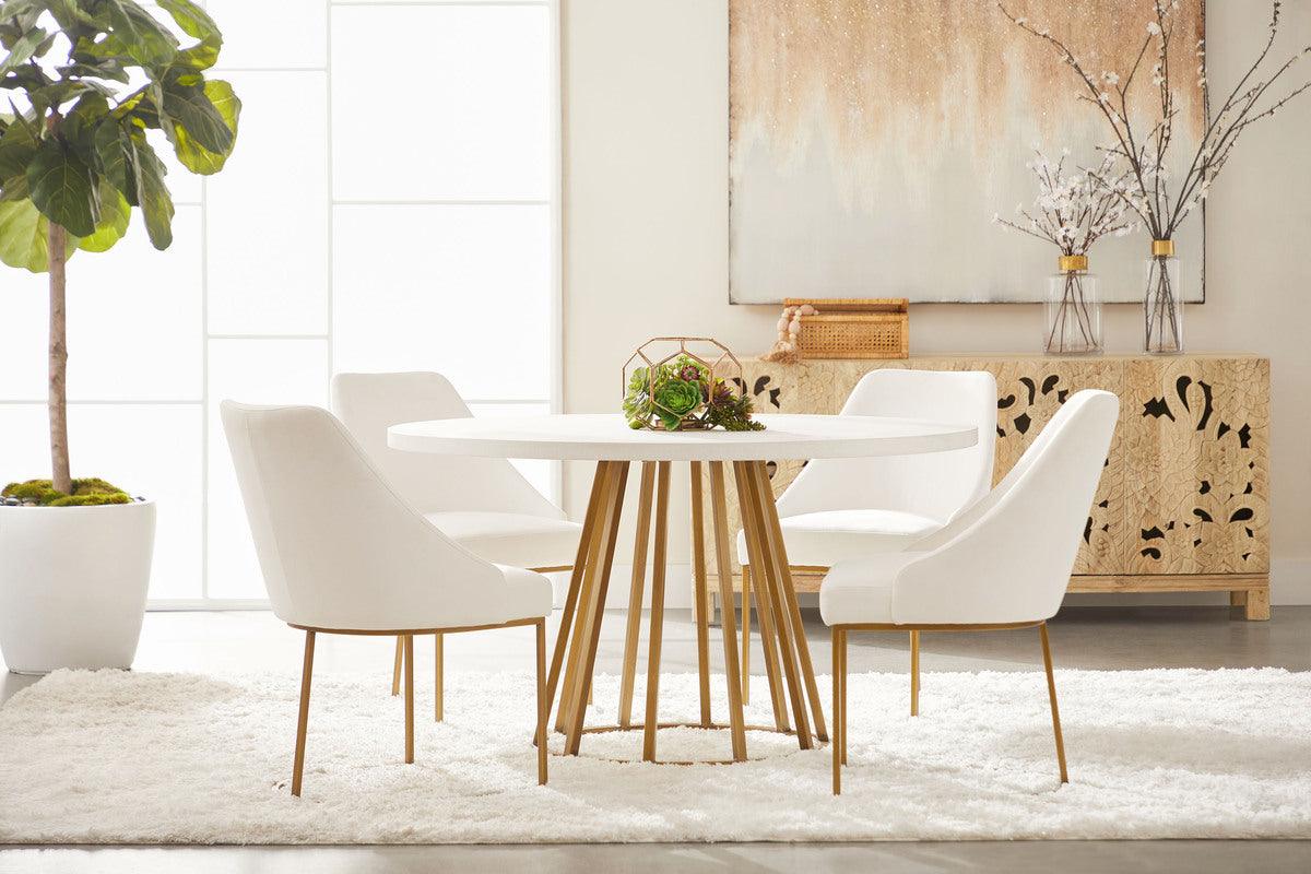 Essentials For Living Dining Chairs - Parissa Dining Chair, Set of 2 Brushed Gold
