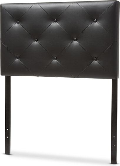 Wholesale Interiors Headboards - Baltimore Modern And Contemporary Black Faux Leather Upholstered Twin Size Headboard