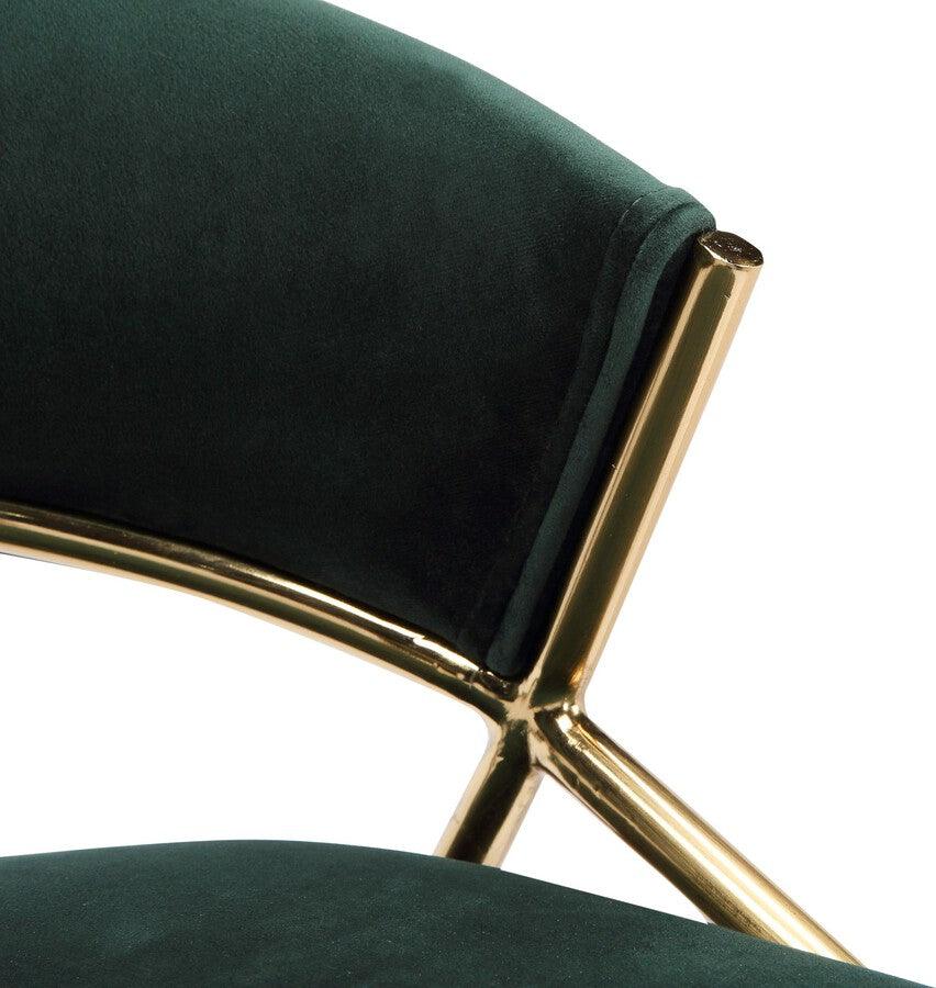 Lumisource Barstools - Jie Glam Fixed-Height Counter Stool In Gold Metal & Green Velvet (Set of 2)