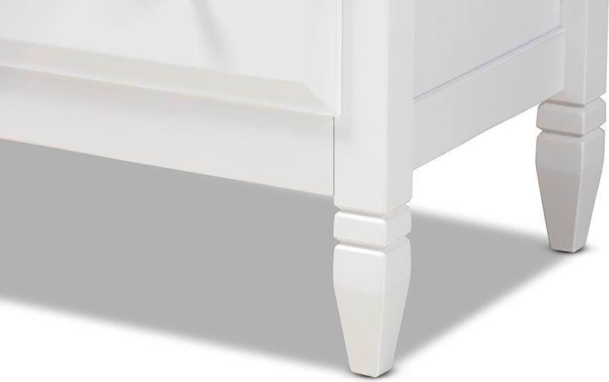 Wholesale Interiors Chest of Drawers - Naomi Classic and Transitional White Finished Wood 4-Drawer Bedroom Chest