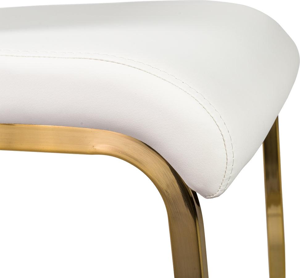 Euro Style Dining Chairs - Epifania Dining Chair in White with Matte Brushed Gold Legs - Set of 4