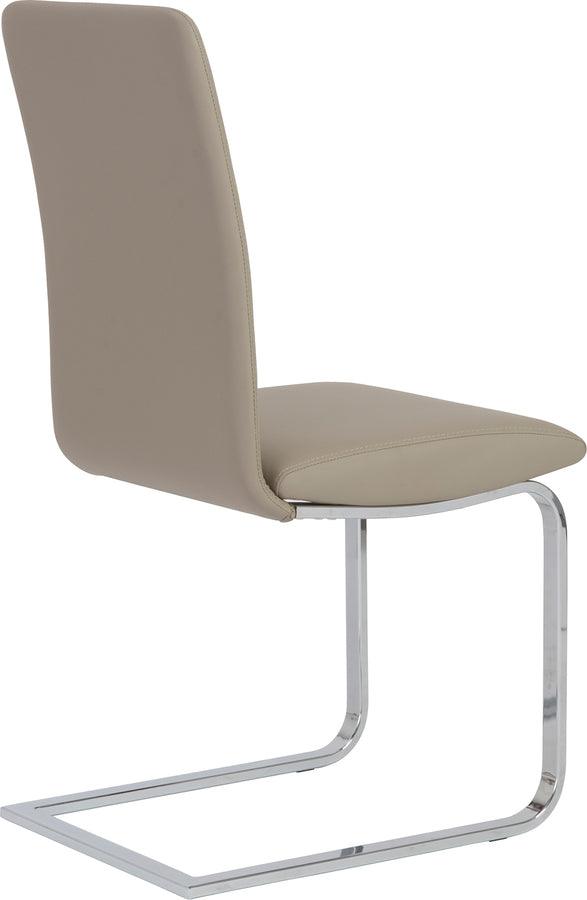Euro Style Dining Chairs - Cinzia Dining Chair in Taupe with Chrome Legs - Set of 2