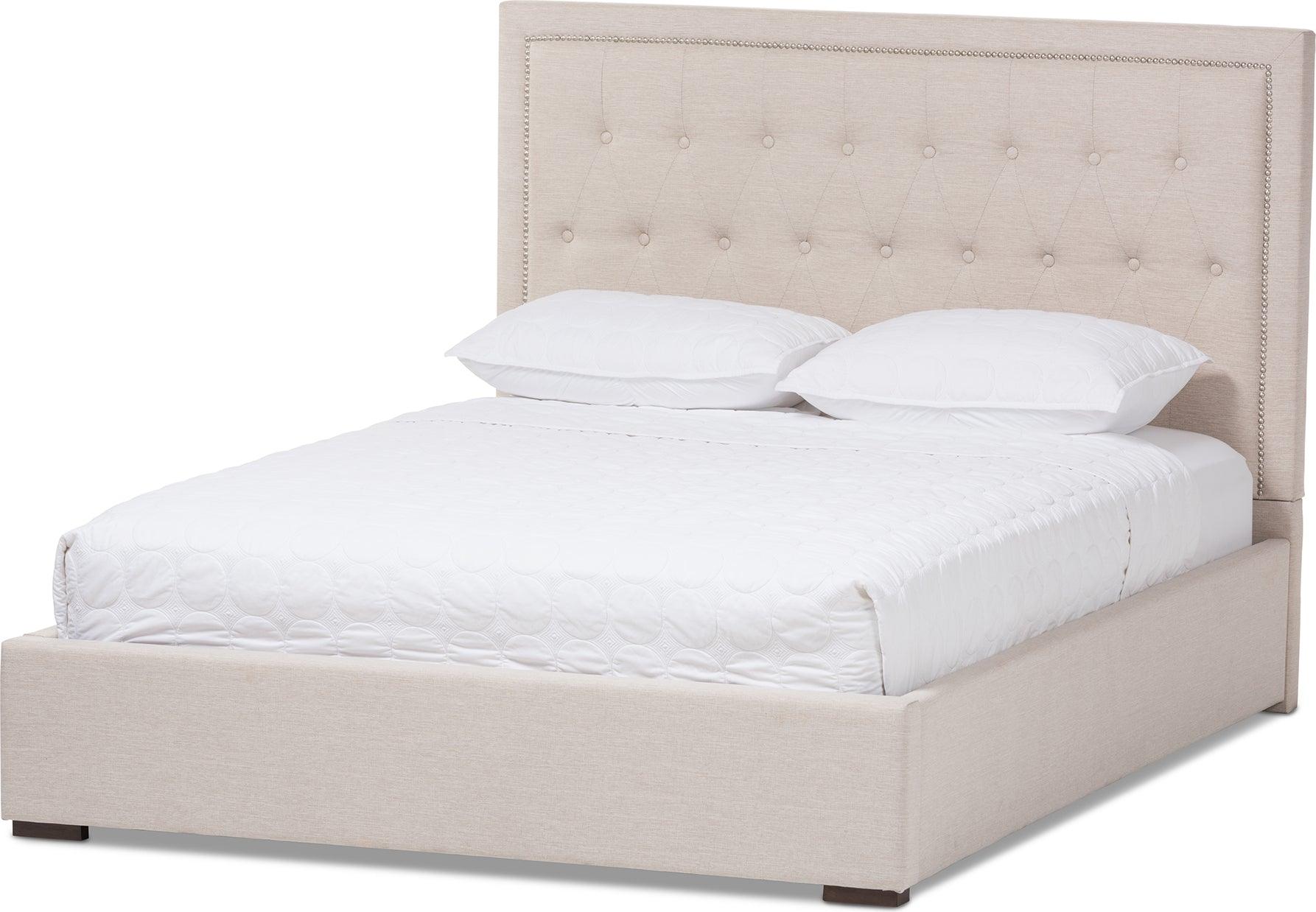 Wholesale Interiors Beds - Taylor Queen Bed Light Beige