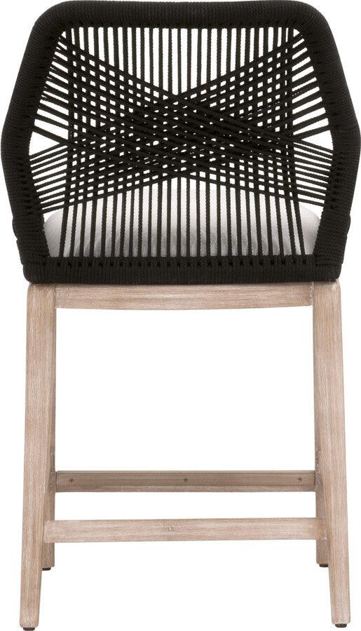 Essentials For Living Dining Chairs - Loom Limited Edition Counter Stool - Black Rope White Speckle Natural Gray