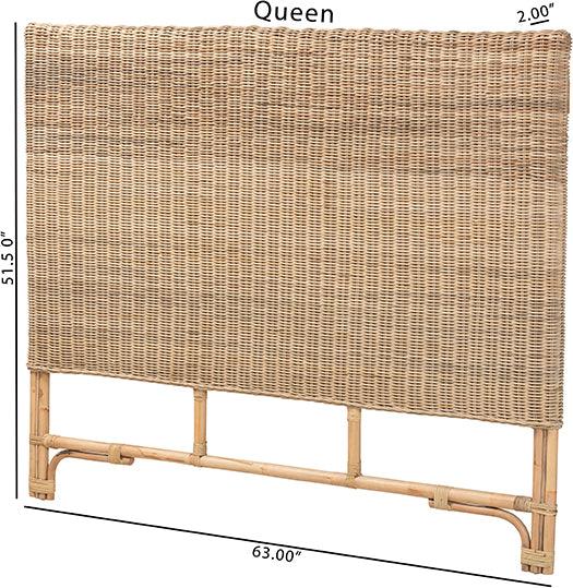 Wholesale Interiors Headboards - Cantara Modern Bohemian Natural Rattan Queen Size Standalone Headboard