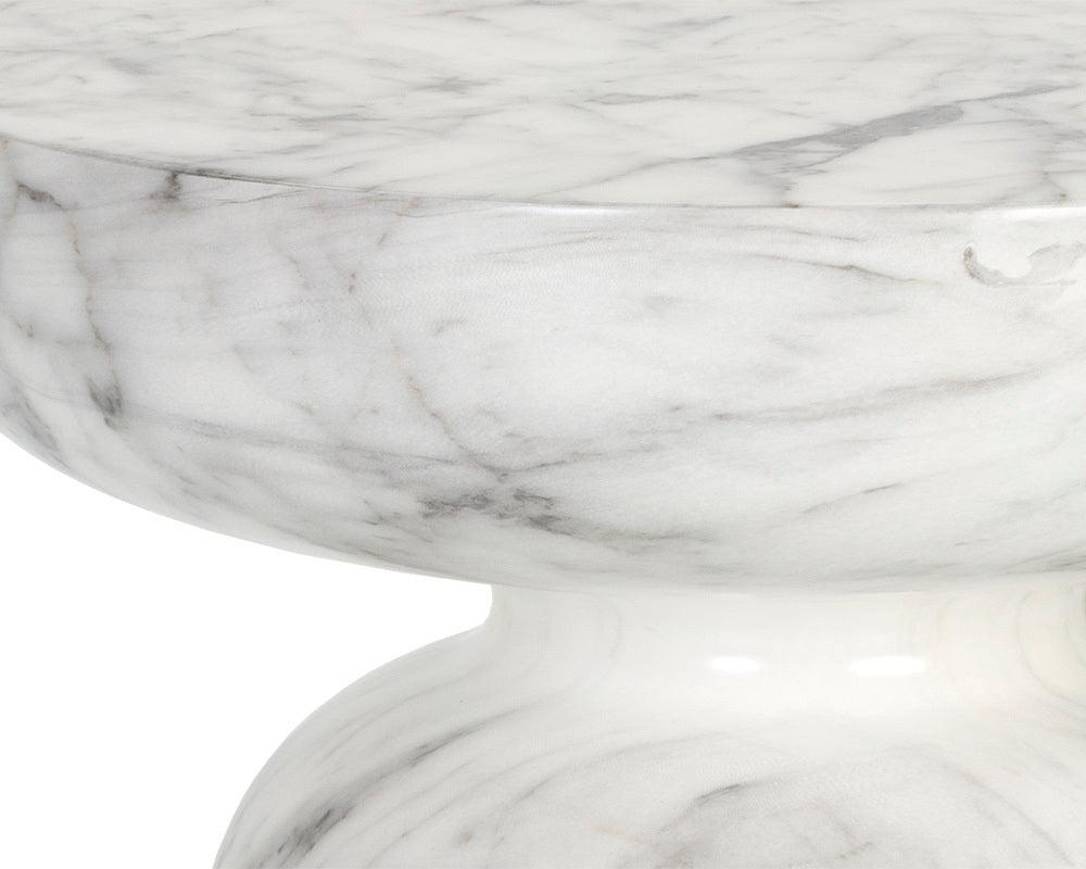SUNPAN Side & End Tables - Lucida End Table Marble Look White