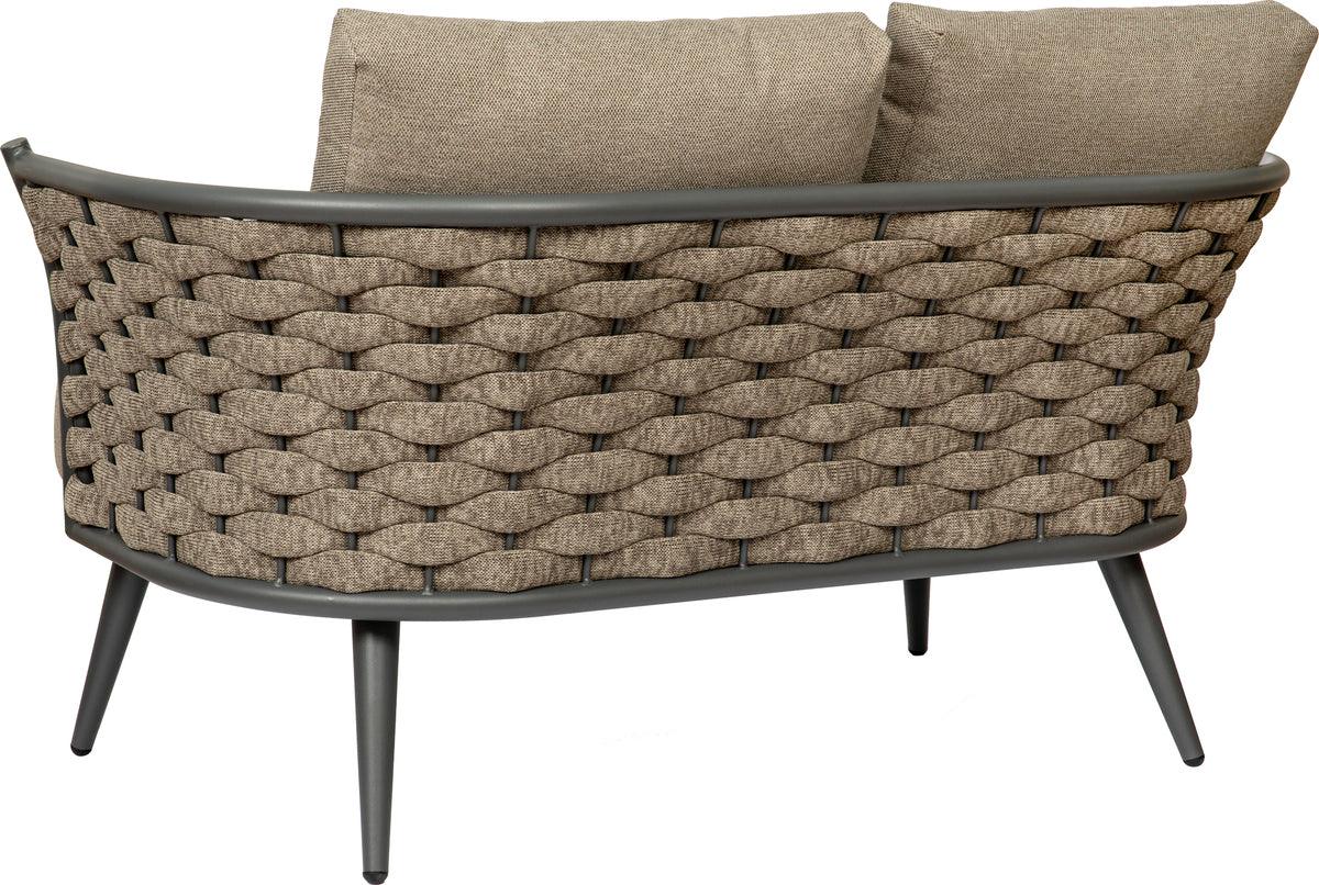 Euro Style Loveseats - Solna Loveseat in Taupe Fabric with Gray Frame