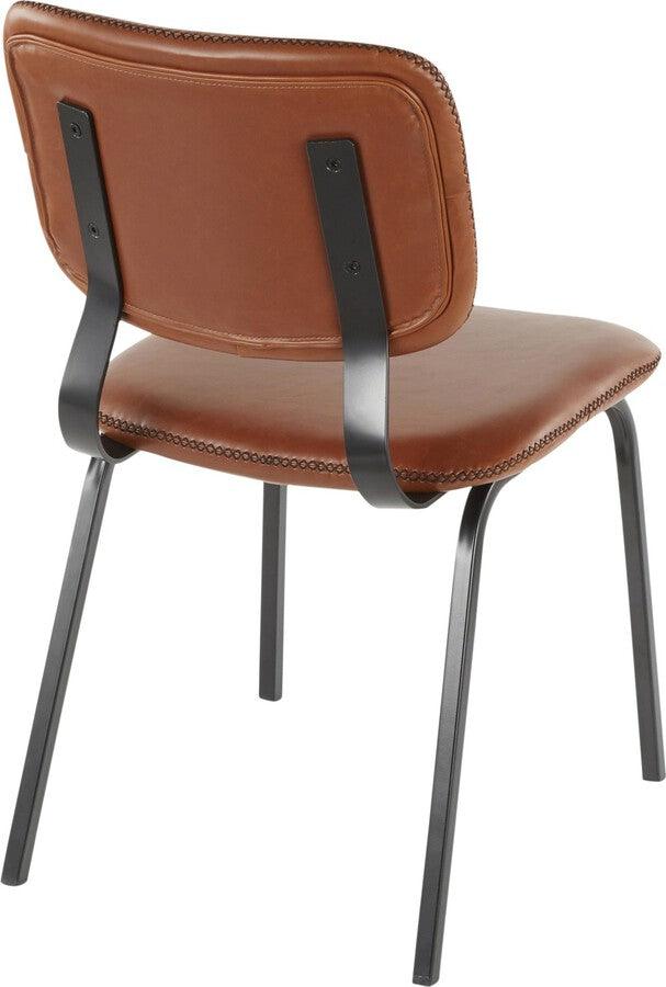 Lumisource Dining Chairs - Foundry Chair in Black Metal and Cognac - Set of 2
