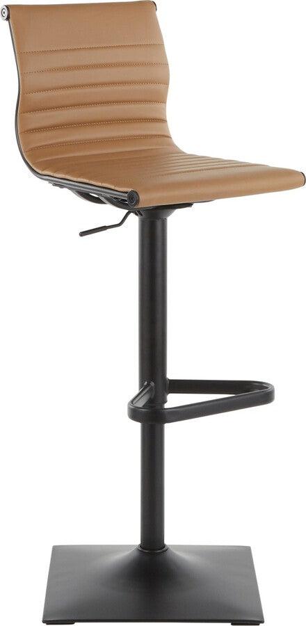 Lumisource Barstools - Masters Contemporary Barstool in Black Metal and Camel Faux Leather