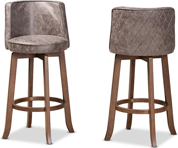 Wholesale Interiors Barstools - Adams Bar Stool Gray & Walnut Brown