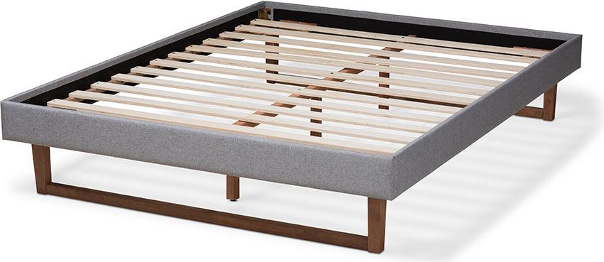 Wholesale Interiors Beds - Liliya Full Bed Gray & Walnut