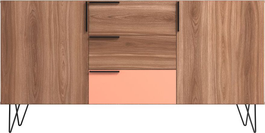Manhattan Comfort Buffets & Cabinets - Beekman 62.99 Sideboard in Brown and Pink