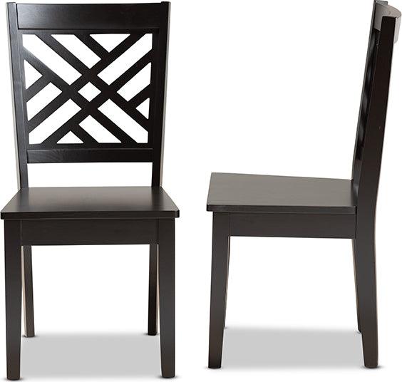 Wholesale Interiors Dining Chairs - Caron Dark Brown Finished Wood 2-Piece Dining Chair Set