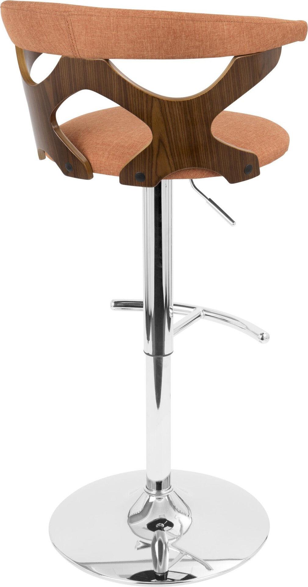 Lumisource Barstools - Gardenia Barstool Walnut & Orange