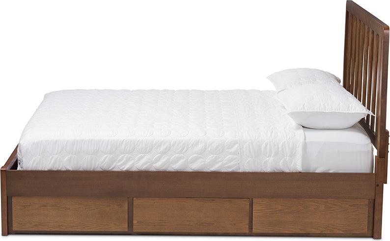 Wholesale Interiors Beds - Raurey Queen Storage Bed Walnut Brown