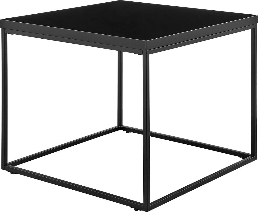 Euro Style Side & End Tables - Teresa Side Table in High Gloss Black with Matte Black Base