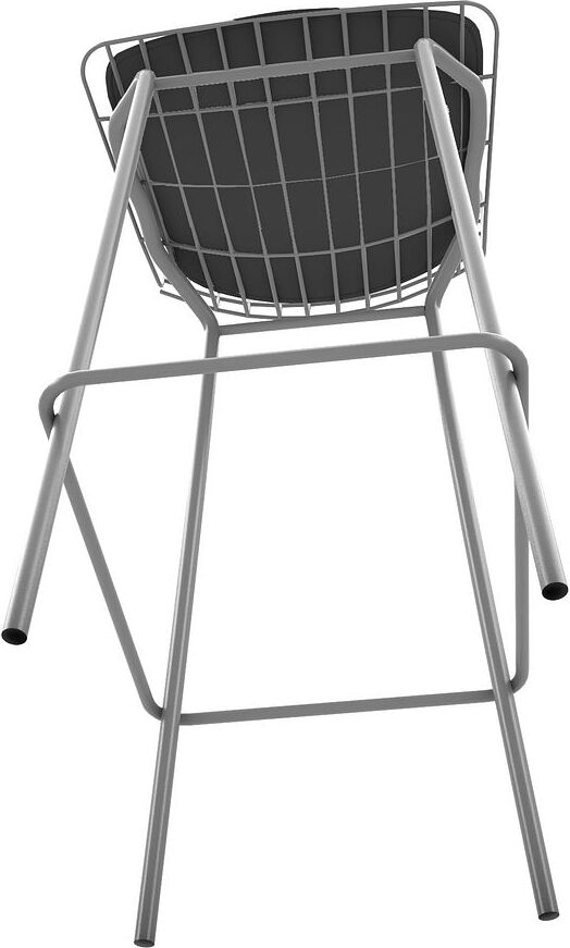 Manhattan Comfort Barstools - Madeline 41.73" Barstool with Seat Cushion in Charcoal Grey and Black